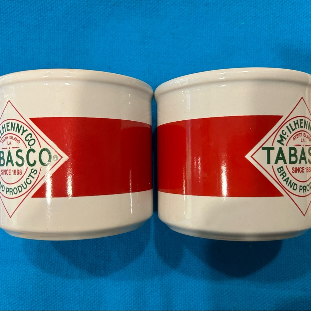 TABASCO set of 2  Bold Red and White Mugs